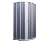 BOX DOCCIA PVC SOFFIETTO CABINA CIRCOLARE APERTURA 2 ANTE CENTRALE BIANCO H185