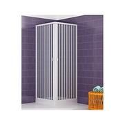 Box doccia in PVC, 2 lati con apertura angolare a soffietto, Bianco, 75x90 cm, Altezza 175 cm
