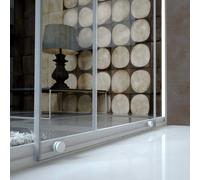 BOX DOCCIA IN PVC PROFILO BIANCO CRISTALLO VETRO TRASPARENTE SCORREVOLE