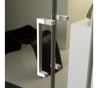 BOX DOCCIA IN PVC 75X130CM PROFILO BIANCO VETRO TRASPARENTE SCORREVOLE 2 ANTE