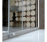 BOX DOCCIA 3 LATI IN PVC 90X80X90CM PROFILO BIANCO VETRO TRASPARENTE SCORREVOLE