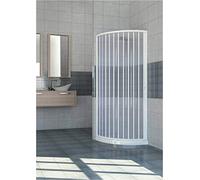 Box Doccia in PVC SEMICIRCOLARE 80 x 80 cm H 170 cm, Bianco, cabina doccia con apertura laterale con una anta a soffietto