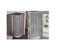 Box Doccia in PVC SEMICIRCOLARE 80 x 80 cm H 185 cm mod. GIOIA, Bianco, cabina doccia con apertura laterale con una anta a soffietto, riducibile