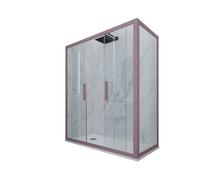 BOX DOCCIA LAVANDA VETRO TRASPARENTE 90X140 CM MOD. GLAM DUO