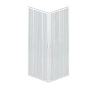 Box Doccia A Soffietto Liberte' 100x100 CM Angolare Riducibile Colore Bianco Pastello