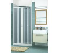 BOX DOCCIA PORTA 150CM PARETE NICCHIA 1 LATO A SOFFIETTO PVC 14 COLORI SU MISURA