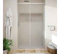 Box Doccia Nicchia 110cm Apertura Scorrevole Vetro Temperato Opaco 6mm Trattamento Anticalcalcare Maniglia in Acciaio Inox 304 h190cm mod. Tenerife