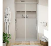 Box Doccia Nicchia 110cm Apertura Scorrevole Vetro Temperato Trasparente 6mm Trattamento Anticalcalcare Maniglia in Acciaio Inox 304 h190cm mod. Tenerife