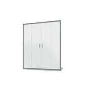 Box Doccia Nicchia Mod. Sardinia 160cm 4 Ante Apertura Scorrevole Vetro Temperato 6mm Opaco Profili in Alluminio Cromato Flat Design Maniglia in Abs Cromato.