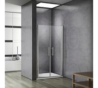 Box Doccia Nicchia Vetro 80x195cm Cabina Apertura A Battente Doccia Temperato Trasparente Anticalcare