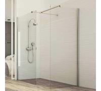 BOX DOCCIA PARETE FISSA 2 LATI WALK IN VETRO CRISTALLO TRASPARENTE 8MM H198