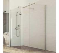 BOX DOCCIA PARETE FISSA 2 LATI WALK IN VETRO CRISTALLO TRASPARENTE 8MM H198