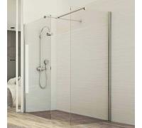 BOX DOCCIA PARETE FISSA 2 LATI WALK IN VETRO CRISTALLO TRASPARENTE 8MM H198