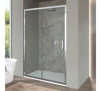 Box Doccia Per Nicchia 160 Cm H200 Con Porta Scorrevole In Vetro Temperato Trasparente 6 Mm E Profili Cromati - Installazione Reversibile - Linea Ted