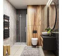 Box Doccia Per Nicchia Porta Pieghevole e Battente 70x195 cm Due Ante in Vetro Temperato Trasparente Anticalcare Da 6 mm Cromo Lucido