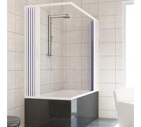 Box Doccia per Vasca Galassia in PVC 2 Lati Apertura Scorrevole Angolare a Soffi