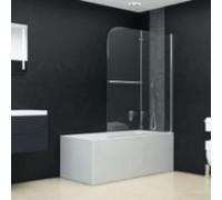 Box doccia pieghevole con 2 pannelli ESG, 95 x 140 cm, profili cromati, box doccia pieghevole con barra porta asciugamani, per bagno, nicchia, senza barriere e facile da montare