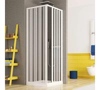 Box Doccia Positano in PVC 2 Lati Apertura Scorrevole Angolare a Soffietto