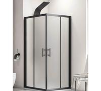 Box Doccia Profili Neri 6mm Anticalcare Cristallo Satinato H190