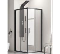 Box Doccia Profili Neri 6mm Anticalcare Doppio Scorrevole H190