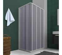 Möbelvertrieb FORTE Box doccia PVC soffietto cabina con anta laterale scorrevole bianco H185 cm
