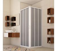 BOX DOCCIA PVC SOFFIETTO CABINA APERTURA CENTRALE SCORREVOLE BIANCO H185 CM
