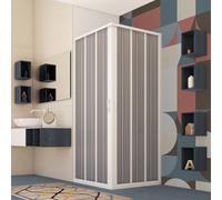 BOX DOCCIA PVC SOFFIETTO CABINA APERTURA CENTRALE SCORREVOLE BIANCO H185 CM