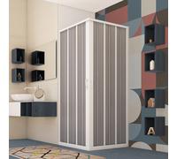 BOX DOCCIA PVC SOFFIETTO CABINA APERTURA CENTRALE SCORREVOLE BIANCO H185 CM