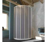 BOX DOCCIA PVC SOFFIETTO CABINA SEMICIRCOLARE APERTURA ANTA LATERALE BIANCO H185