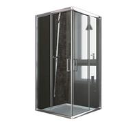 BOX CABINA DOCCIA BAGNO 80x80 QUADRATO ANGOLARE CRISTALLO SCORREVOLE VETRO