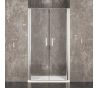 Box Doccia Saloon Sofia Porta Bagno Ante Con Apertura Battente In Cristallo Temperato Trasparente da 6 mm Altezza 190 cm Struttura Alluminio Anodizzato Maniglie In Acciaio Cromato (80 cm)