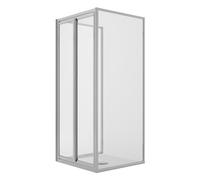 BOX CABINA DOCCIA TRE LATI 80X100X80CM SALOON 2 PORTE BATTENTE H198 TRASPARENTE