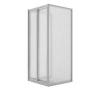 BOX DOCCIA SALOON TRE LATI DOPPIA ANTA BATTENTE VETRO TRASPARENTE H198 CABINA