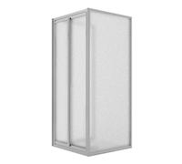 BOX DOCCIA SALOON TRE LATI DOPPIA ANTA BATTENTE VETRO TRASPARENTE SATINATO H185
