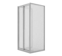 BOX DOCCIA SALOON TRE LATI DOPPIA ANTA BATTENTE VETRO TRASPARENTE SATINATO H185