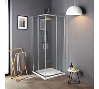 Box doccia scorrevole 75x75 cm in cristallo trasparente ad angolo | Luna