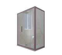 BOX DOCCIA SCORREVOLE LAVANDA VETRO TRASPARENTE 75X100 CM MOD. DECO DUO