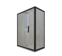 BOX DOCCIA SCORREVOLE NERO MATT VETRO TRASPARENTE 70X150 CM MOD. DECO DUO