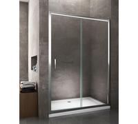 PORTA DOCCIA SCORREVOLE PER NICCHIA CROMO CRISTALLO 6 MM EASYCLEAN REVERSIBILE