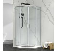 Box doccia semicircolare 80x80 cm cromo scorrevole in cristallo trasparente Tay