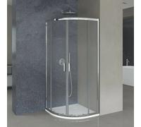 Box doccia semicircolare 80x80 doppio scorrevole con vetro temperato trasparente