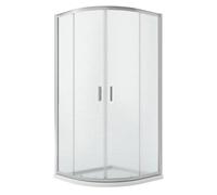 BOX CABINA DOCCIA ANGOLARE 80x80 CM H200 SEMICIRCOLARE VETRO STAMPATO SCORREVOLE