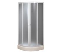 BOX DOCCIA ANGOLARE SEMICIRCOLARE 90x90CM PVC ACRILICO 2 ANTE SCORREVOLI