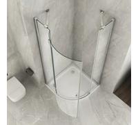 Box Doccia Semicircolare H195cm Anta Battente Cristallo 8mm