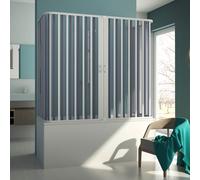 BOX DOCCIA SOPRA VASCA TRE 3 LATI CABINA PVC ANTE SCORREVOLI CENTRALE H150 PROMO