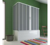 BOX DOCCIA SOPRAVASCA 3 LATI PVC 70X170X70CM CENTRALE 2 ANTE SOFFIETTO BIANCO
