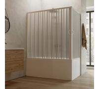 Box doccia sopravasca 70x150 in PVC h 150 a soffietto mod. Ortensia con apertura centrale