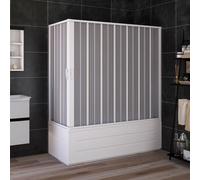Box Doccia Sopravasca 70x170 cm in PVC a soffietto con Apertura Centrale H 150 cm colore Bianco mod. Flex