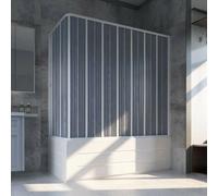 BOX DOCCIA SOPRAVASCA IN PVC 70X170CM LATERALE 1 ANTA A SOFFIETTO BIANCO H150