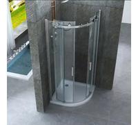 Box Doccia Trasparente 8mm H195 Semicircolare Doppia Anta Scorrevole - Virgo